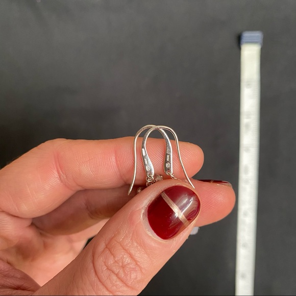 EMPORIO ARMANI Sterling Silver Frosted & Clear Faceted Quartz Dangle Earrings - Picture 3 of 5